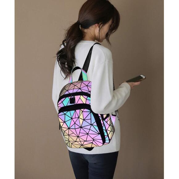 6152 Luminous Geometric Backpacks Purses and Handbags Holographic main image 6